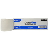 DuraPlus - Essuie-tout à tirage central - blanc - 500' - Paquet de 6-Serviette en papier à tirette centrale