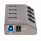 StarTech - Hub USB-C auto-alimenté à 4 ports avec interrupteurs On/Off individuels - Gris sidéral-Rétrocompatible avec les anciens appareils USB 2.0 (480 Mbps)