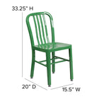 Chaise pour l'intérieur / l'extérieur en métal vert de qualité commerciale, lot de 2-Conçu pour une utilisation intérieure ou extérieure