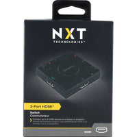 NXT Technologies - Commutateur HDMI à 3 ports, noir-Prend en charge les vidéos haute résolution jusquâ€™à la résolution 4K à 30 ips et la 3D, pour que vous puissiez visionner du contenu avec des détails riches