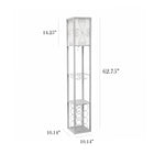 Simple Designs 100 Watt Type A19 ampoule à Base moyenne lampadaire étagère organisateur étagère de rangement et casier à vin-10,14 po x 10,14 po x 62,75 po