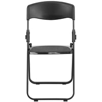 Chaise pliante robuste de la série HERCULES en plastique noir avec supports de fixation intégrés et une capacité de 500 lb-Ensemble de 6 chaises pliantes en plastique