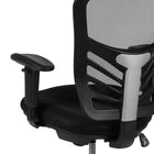 Flash Furniture Chaise de dessinateur ergonomique en maille noire à dossier mi-hauteur,  cadre noir-Siège rembourré en maille noire profilée avec mousse ignifuge CAL 117