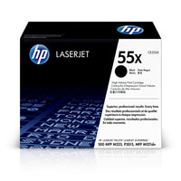 HP − Cartouche de toner LaserJet noir à rendement élevé d’origine 55X (CE255X)-Couleur : Noir