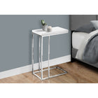 Monarch Specialties - 3008 Table D'Appoint - Blanc Lustre/Metal Chrome-Base en métal chromé