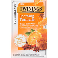 Twinings of London - Supermélanges Curcuma apaisant - Paquet de 18-Tisane de spécialité