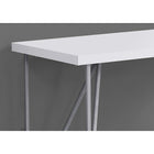 Monarch Specialties - 7376 Bureau 48 po L - Blanc/Metal Argent-Solides base en métal argenté avec barres de support triangulaires