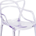 Chaise d’appoint transparente empilable série Nesting (FH-173-APC-GG)-Structure moulée en polycarbonate