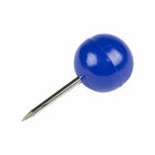 JAM PAPER - Punaises Colorees, Punaises Carte à Tête Ronde, Bleu, Paquet de 100-Utilise pour epingler des papiers ou des images importants sur des tableaux d'affichage, des tableaux en liege, des calendriers et des murs