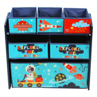 Danawares - Espace Meubles de Rangement - Bleu-Unité de rangement avec 6 tiroirs