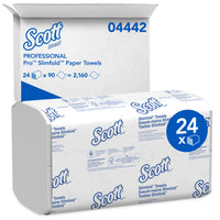 Scott - Essuie-mains Pro Slimfold - Avec technologie Absorbency Pockets pour séchage rapide - Pour les distributrices Kimberly-Clark Professional compatibles - Blanc - Paquet de 24-90 feuilles/paquet
