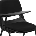 Flash Furniture - Chaise coquille ergonomique rembourrée noire avec accoudoir-tablette rabattable pour droitiers-Accoudoir-tablette en plastique pour droitier avec rainure pour crayon