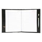 Ashlin® – Journal rechargeable PETERBOROUGH avec poche pour cartes professionnelles et stylo, noir (P9004-00-01)-Le journal à l'intérieur est amovible et peut être remplacé au besoin