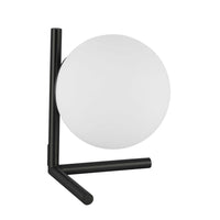 Dainolite - Lampe de table à incandescence contemporaine Folgar, 1 lumière, noir mat avec verre opale-Ajoute une touche unique à n'importe quel espace