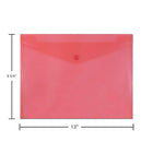 Jam Enveloppes de plastique format livret avec fermeture à pression, 9 1/4 x 13 po, rouge-Ouverture : pochette