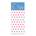 MillBrook Papier de soie avec motif imprimé, Motif à pois rose, 5 feuilles par paquet, caisse de 12 (93067)-Papier de soie