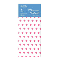 MillBrook Papier de soie avec motif imprimé, Motif à pois rose, 5 feuilles par paquet, caisse de 12 (93067)-Papier de soie