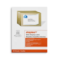 Staples - Étiquettes d'expédition blanches pour imprimantes jet d'encre/laser, 8-1/2 po x 11 po, paq./100-Créez des étiquettes personnalisées