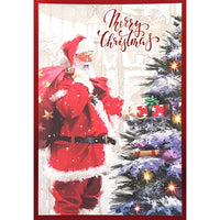 Rosedale - Cartes de souhaits avec enveloppes "Joyeux Noël" Père Noël - 5-1/2 po x 8 po - Anglais - Paquet de 12-Carte de souhaits