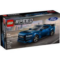 LEGO - Speed ​​Champions Ford Mustang Voiture de sport Dark Horse - 344 Pièces-Inclut une figurine de conducteur avec un casque à mettre derrière le volant pour un jeu de rôle