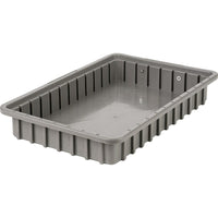 Lewis Bins+ – Contenants Stack-N-NestMD Plexton, 16,5 x 10,9 x 2,5 (po), gris, 6/paquet-Grandes surfaces planes sur les quatre côtés pour faciliter l’identification du contenu