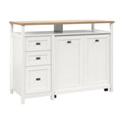 Sauder 53"W La Collection Cottage Road Crédence avec bureau - Finition White-Peut accueillir un téléviseur jusqu'à 55 pouces pesant jusqu'à 70 livres