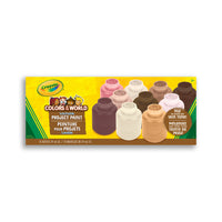 Crayola - Peintures lavables Couleurs du monde - Paquet de 10-Peintures Aux Teintes De Peau : Peintures lavables Couleurs du monde Crayola pour enfants en 10 teintes : amande très pâle, amande pâle moyen, amande foncé moyen, amande foncé profond, rose très pâle, rose foncé moyen, rose extra foncé, doré très pâle, doré moyen et doré extra foncé - en bouteilles refermables de 59 ml chaque
