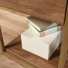 Sauder 47"W La Collection International Lux Bureau - Finition Sindoori Mango-  Cadre en métal laqué pour la durabilité et le design