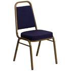 Flash Furniture – Chaise banquet empilable à dossier trapèze, siège 2,5 po, doré avec tissu bleu marine (FDBHF1AG0849)-Capacité de poids de 500 lb