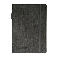Cambridge - Cahier Bungee avec boucle pour stylo - 8 1/2 po x 6 po - gris clair-Feuilles blanches au format 8 po H x 5-1/2 po L