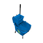 Globe Commercial Products - Ensemble Seau-Essoreuse Pression Latérale - Bleu - 35 pte-Casters non marquants de 3 pouces