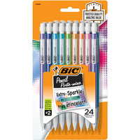 BIC - Porte-mines très étincelants - 0,7 mm - Paquet de 24-Modèles amusants et éclatants