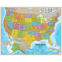 Carte États-Unis plastifiée Round World Products-Utilisation : Sciences sociales