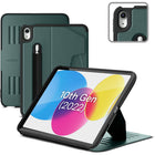 Étui folio magnétique Zugu pour iPad 10e génération 10,9 pouces (2022) et iPad A16 11e génération (2025) - Vert (pin)-Couverture magnetique Folio en vert (pin)
