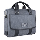 Sacoche pour Ordinateur Portable 16-17,3", Sac à Bandoulière, Sac de Travail/Voyage/Affaires, Matière Déperlante - Grise-3 poches extérieures zippées (2 à l'avant, 1 plus grande à l'arrière)
