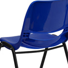 Flash Furniture – Chaise coquille empilable et ergonomique Hercules avec cadre noir et siège de 16 po, bleu marine-Le dossier ventilé permet la circulation de l'air