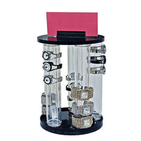 Azar Displays – 5 poteaux présentoir de comptoir verticaux tournant, 12 x 2 po (900070)-Support d’affichage vertical pour comptoir sur une base rotative de 9 po