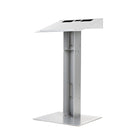 Urbann - Lutrin Y55 sans roulettes, aluminium et bois, acajou-Couleur : Gris clair et bois teint acajou