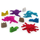 Kinetic Sand Coffrets Château-Paquet Multicolore-Paquet De 10-10 moules en forme de château avec 127 g de Kinetic Sand chacun
