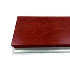 Urbann - Lutrin Y5 avec roulettes - aluminium et bois - acajou-1 tablette intérieure 120 mm x 130 mm (4-3/4" x 5-1/4")