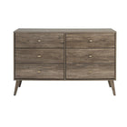 Prepac – Commode à 6 tiroirs Milo, style moderne milieu du siècle, gris délavé (DDBR-1406-1)-Fini de laminé gris délavé