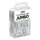 JAM PAPER - Trombone Geant Colore 2", Blanc, 2 Paquets de 75-Quantite : 2/paquet (75 par boîte)