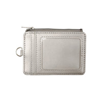 Staples - Porte-cartes d'identité avec pochette à fermeture éclair - 5 emplacements - argent-Capable de stocker jusqu'à 5 cartes, badges et identifiants ; comprend une pochette à fermeture éclair pour ranger les pièces de monnaie et autres petits objets