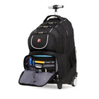 SWISSGEAR − Sac à dos à roulettes pour ordinateur portatif de 15,6 po − noir-Le compartiment principal arrière peut accueillir la plupart des ordinateurs portatifs et tablettes de 15,6 pouces (fixé par une sangle et une bande velcro)