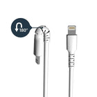 StarTech - Câble USB vers Lightning, certifié MFi, 1m, blanc-Câble Lightning robuste avec décharge de traction étendue, testé pour tolérer plus de 10 000 cycles de flexion à un angle de 180 degrés