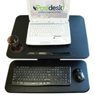 Posidesk POSI210BKA 25 Pouces Bureau Assis/Debout De Type Piédestal Avec Gobelet/Accessoires Garde, Noir-MDF