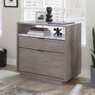 Sauder - La Collection East Rock Classeur latéral - Finition Ashen Oak-Deux tiroirs sont dotés de glissières à extension complète.