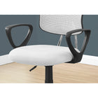 Monarch Specialties - 7261 Chaise De Bureau Multi-Position- Meche Blanc -Le siège pivotant à 360 degrés et la base à 5 branches noire avec roulettes à capuchon offrent la mobilité, tandis qu'un mécanisme de hauteur réglable avec contrôle d'inclinaison / verrouillage permet d'optimiser la chaise pour la taille de votre enfant