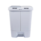 Step N' Sort - Poubelle double et poubelle de recyclage - 40 L - Blanc-La pédale mains libres ouvre tout le couvercle