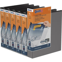 Reliure à anneaux View QuickFitMD 1,5 po AD-noir, Paquet de 6-Vue en anneau rond, noir, capacité de 275 feuilles, 1.5"